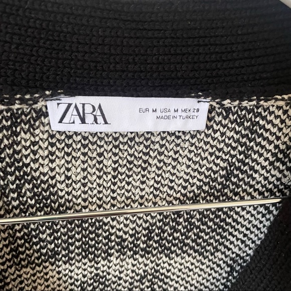 Zara Blogger Favorite Jacquard Checkered Heart & Floral Cardigan - Picture 10 of 11